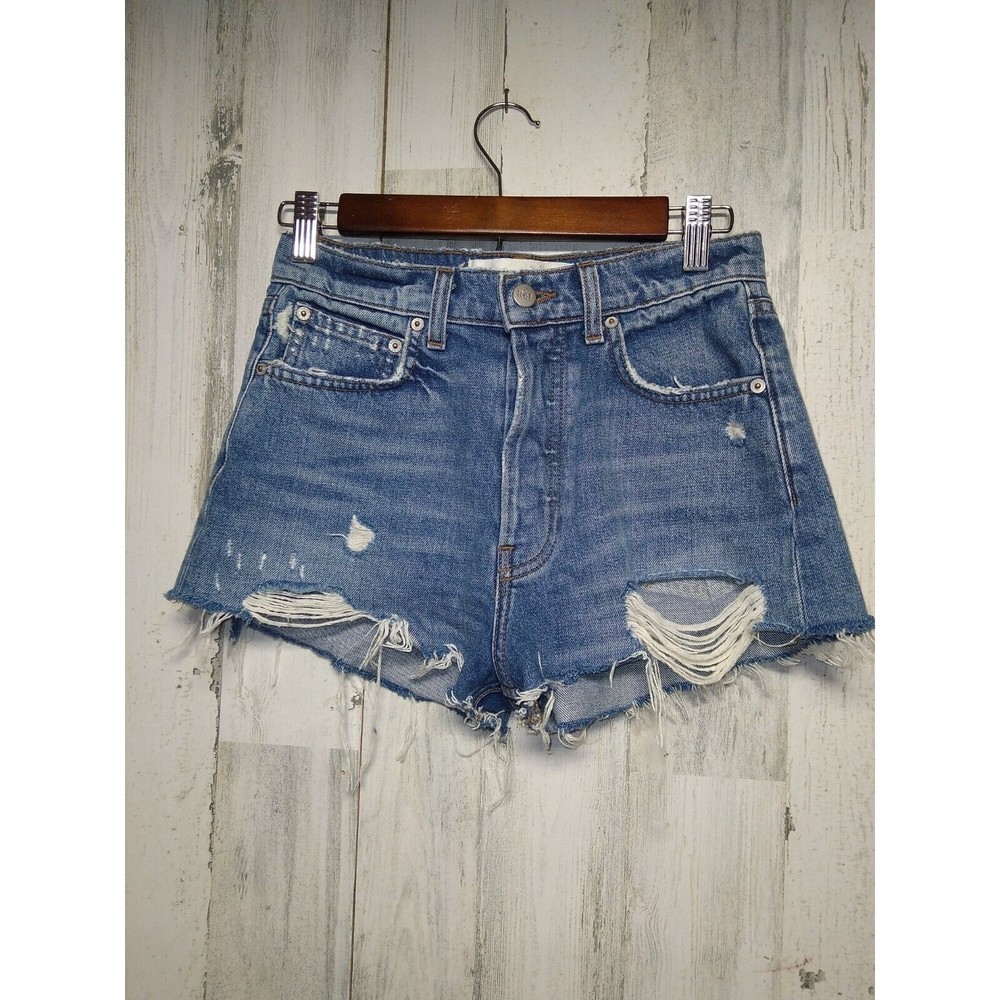 Reformation Cutoff Denim Shorts Size 24 Destroyed